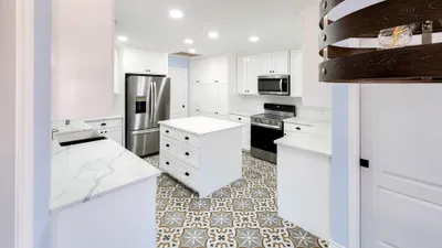 French-door refrigerator custom wood enclosure