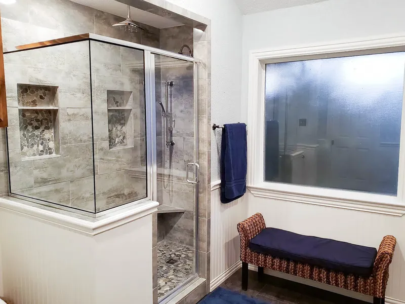 Finished view of the Greenville bathroom remodeling project