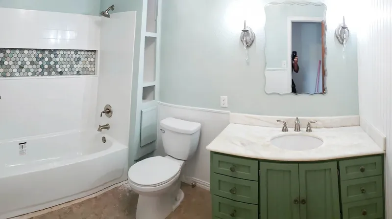 Finished view of the Greenville bathroom remodeling project