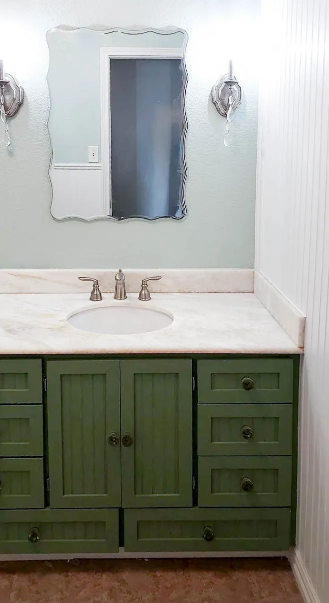 Greenville Bathroom custom oak double vanity