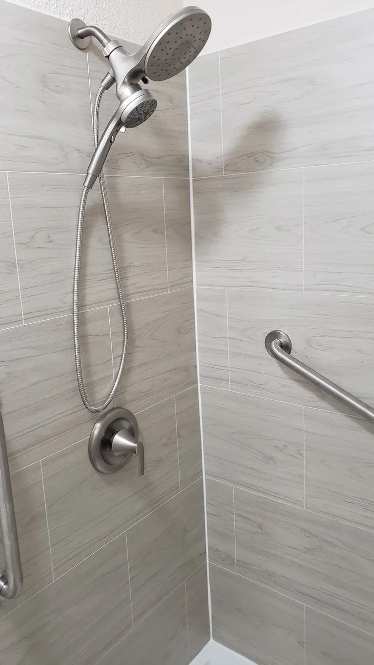Hunt County Bathroom custom wood paneling detail