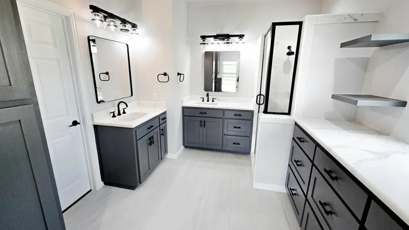 Finished view of the Greenville Premium bathroom remodeling project