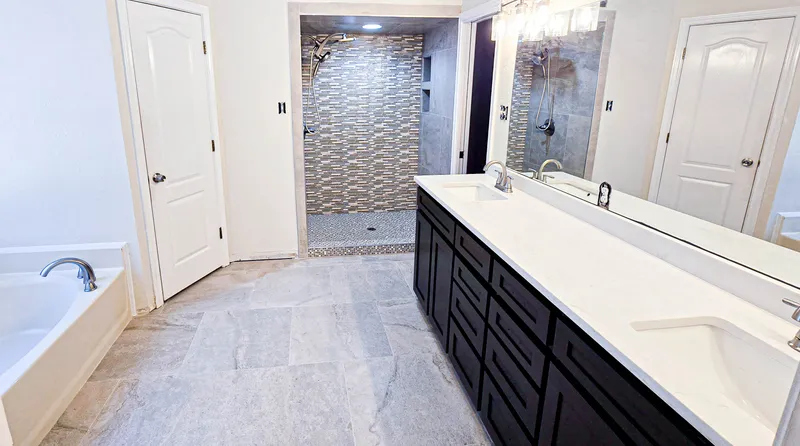 Finished view of the Sue Premium bathroom remodeling project
