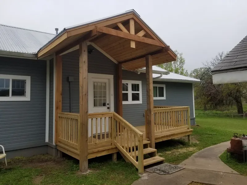 Elevated structural posts and hillside supports
