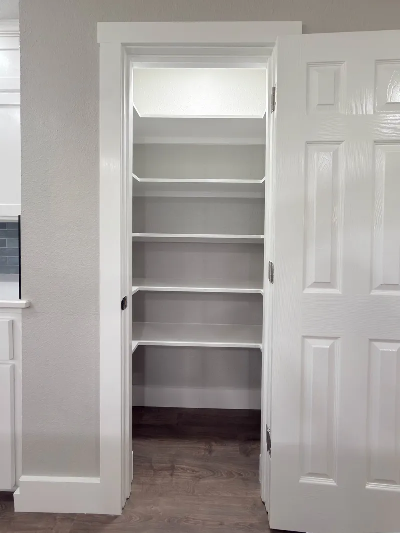 Organized cabinet and pantry shelves