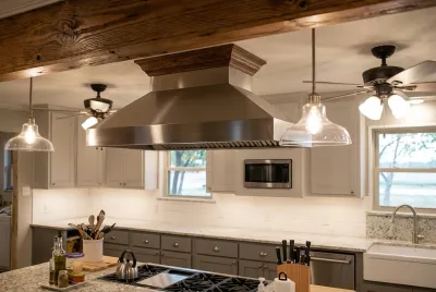 Custom wood vent hood woodwork details