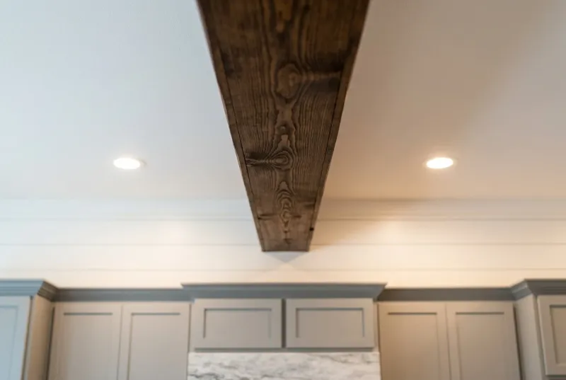 Stain-grade structural load beam and open concept layout