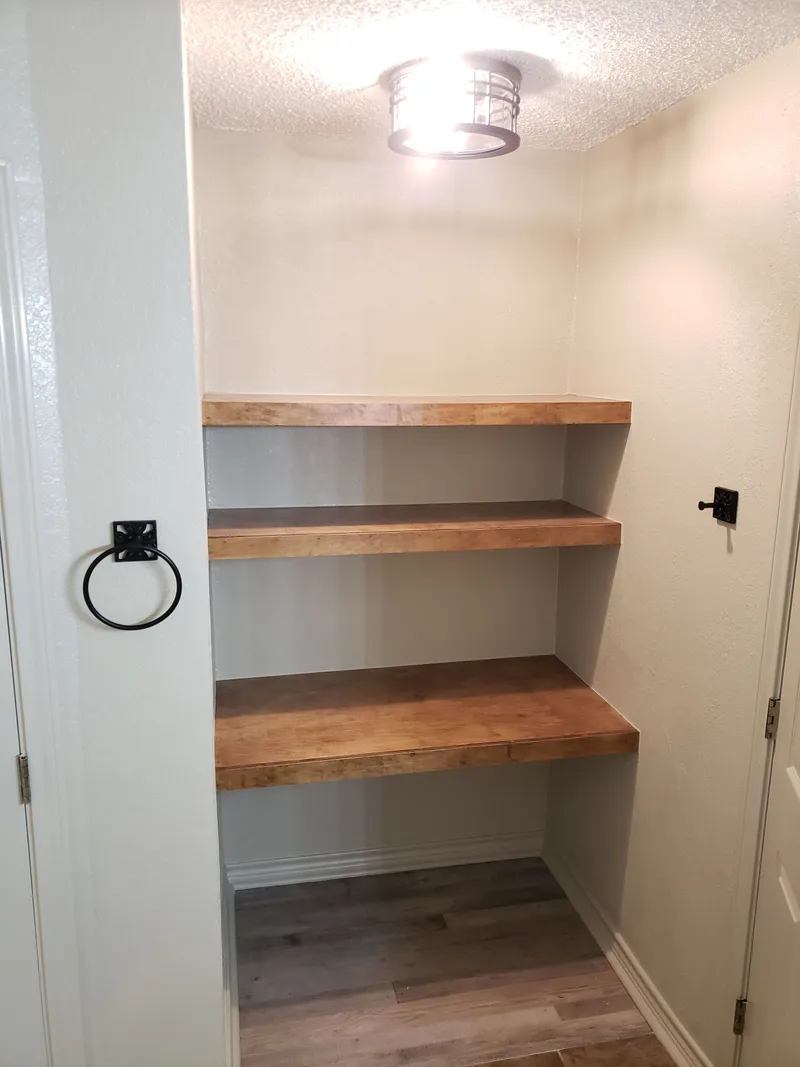 Custom utility shelving installation