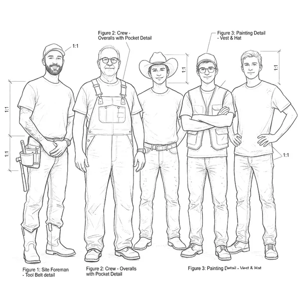 Roger England Remodeling Crew Line Drawing