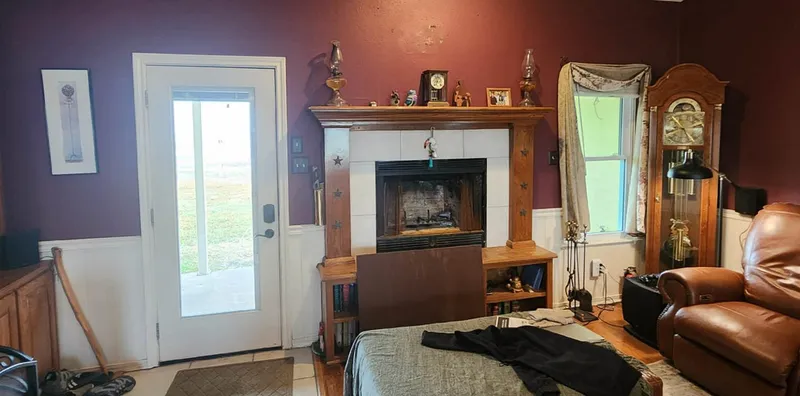 Framing and building custom natural stone fireplace hearth