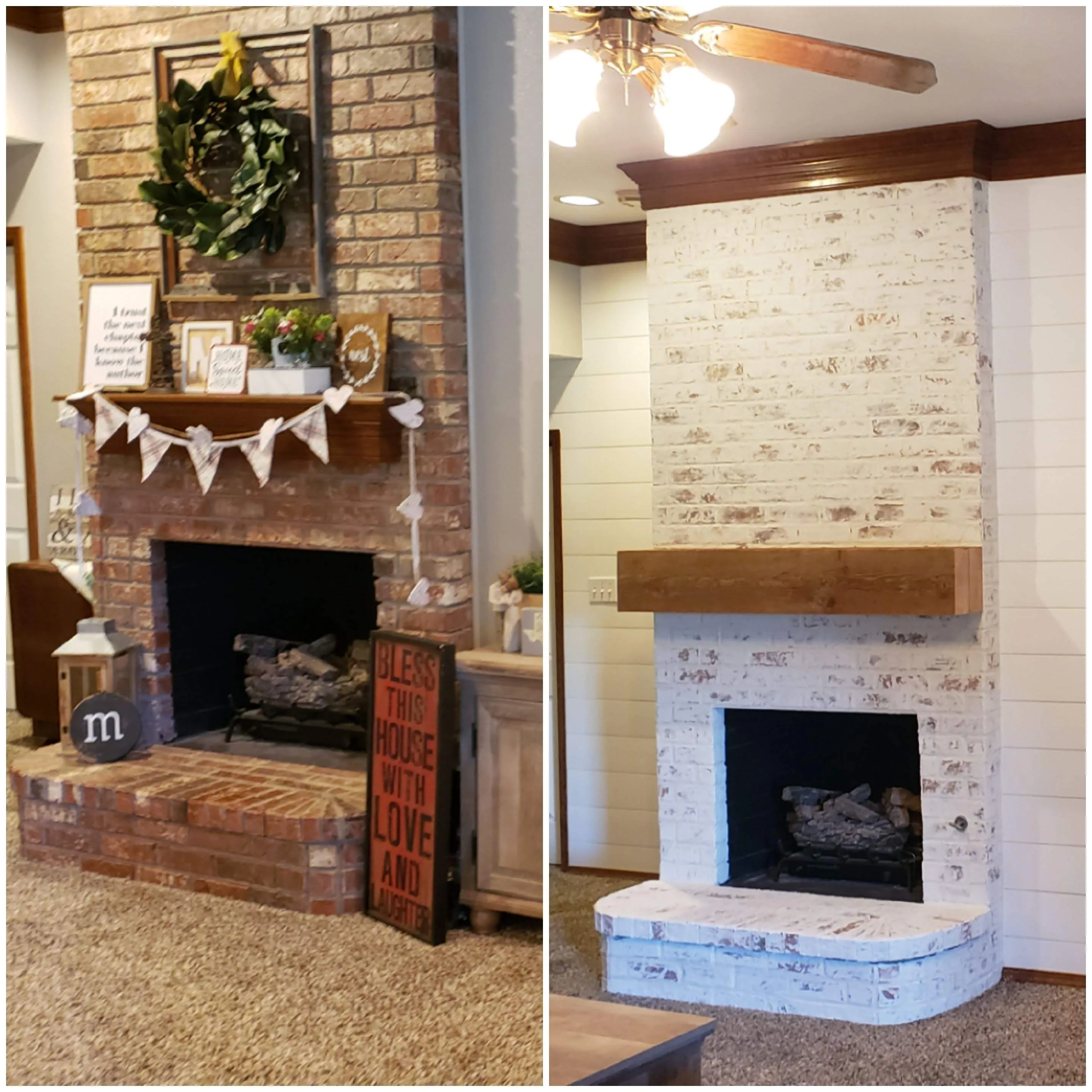 After: Finished shiplap accent wall